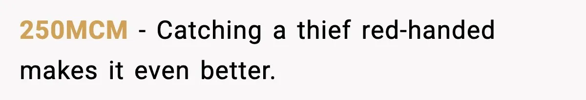 250MCM - Catching a thief red-handed makes it even better.