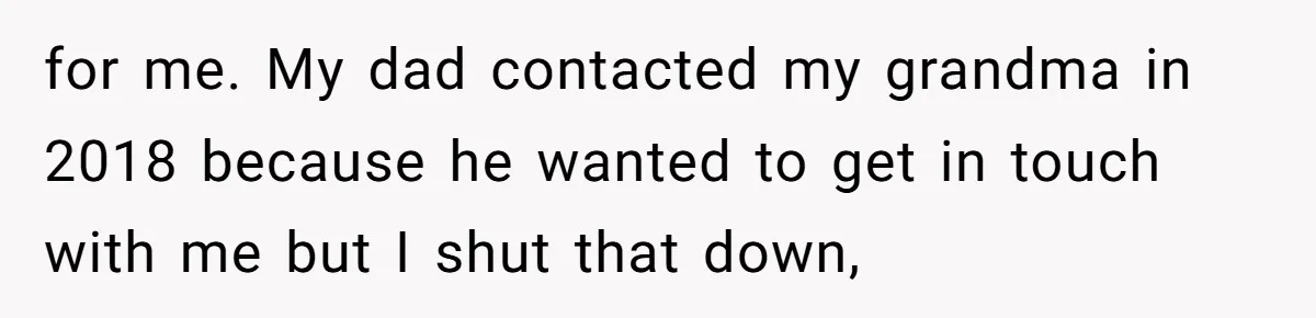 Dad Left Her Everything and His Other Family Only $100: Should She Split the Money? for me. My dad contacted my grandma in 2018 because he wanted to get in touch with me but I shut that down,