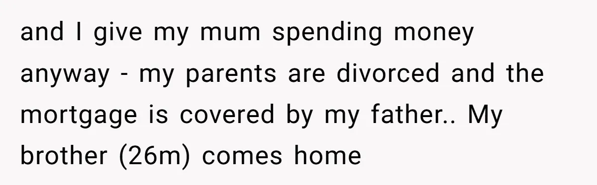 Family Tensions Explode After Brother Insists on Using Slurs in the Home and I give my mum spending money anyway - my parents are divorced and the mortgage is covered by my father.. My brother (26m) comes home