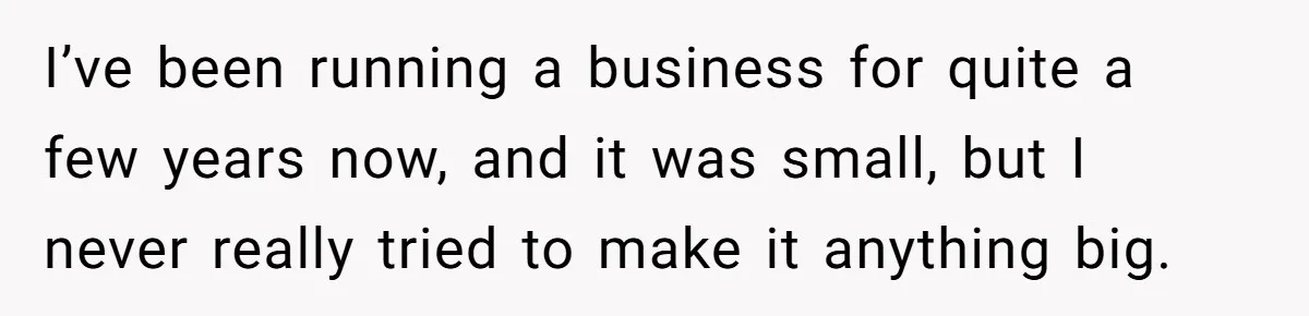 I’ve been running a business for quite a few years now, and it was small, but I never really tried to make it anything big.