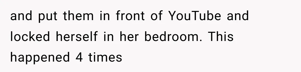 A Father Takes a Stand for His Children’s Health After Concerning Visitation Trends and put them in front of YouTube and locked herself in her bedroom. This happened 4 times