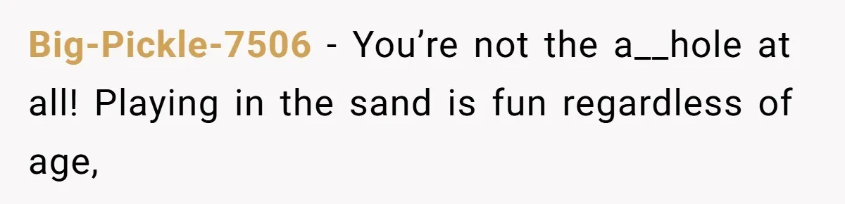Man Yells “HELL YEAH” To Proposal, Accidentally Ruins Baby’s Beach Nap Big-Pickle-7506 − You’re not the a__hole at all! Playing in the sand is fun regardless of age,