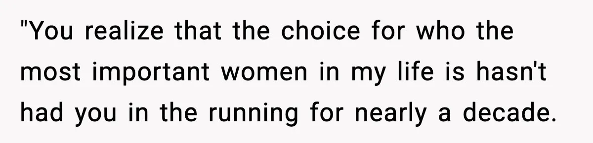 Groom Uninvites Family After Mom Calls Fiancée A Gold Digger "You realize that the choice for who the most important women in my life is hasn't had you in the running for nearly a decade.
