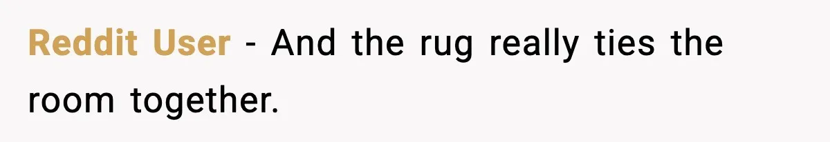 Husband Lives Off Wife’s Money, Then Says She “Doesn’t Do Enough” Reddit User - And the rug really ties the room together.