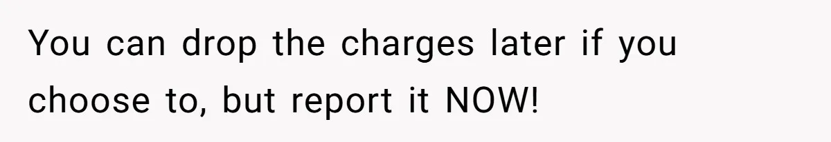 She Kicks Brother Out After He Steals Her Piano, Now Family Calls Her Cruel You can drop the charges later if you choose to, but report it NOW!