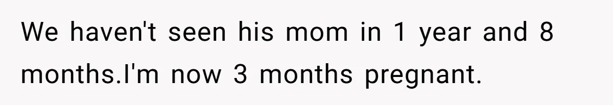 We haven't seen his mom in 1 year and 8 months.I'm now 3 months pregnant.