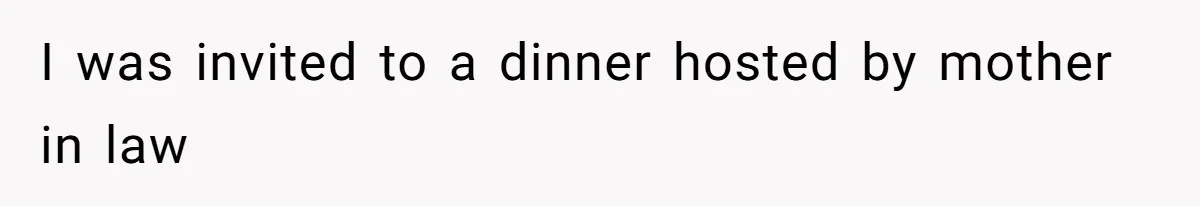 I was invited to a dinner hosted by mother in law