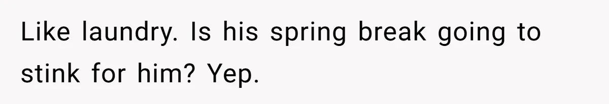 12 Year Old Complains About Laundry, Dad Turns Spring Break Into A Reality Check Like laundry. Is his spring break going to stink for him? Yep.