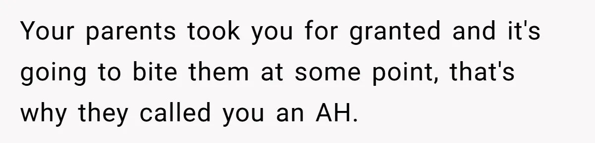 Teen Girl Exposes Parents’ Favoritism After Sister Calls Her Ungrateful For Wanting To Leave Home Your parents took you for granted and it's going to bite them at some point, that's why they called you an AH.