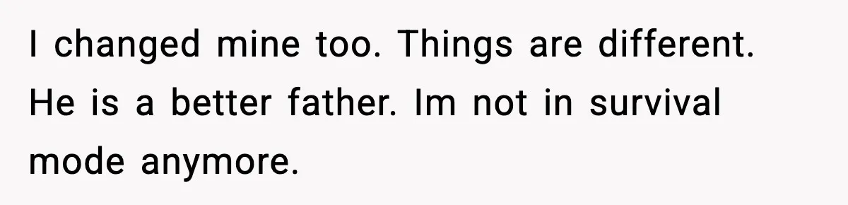 Mom Laughs At Elephant Emoji Joke About Ex, Reddit Says It Went Too Far I changed mine too. Things are different. He is a better father. Im not in survival mode anymore.