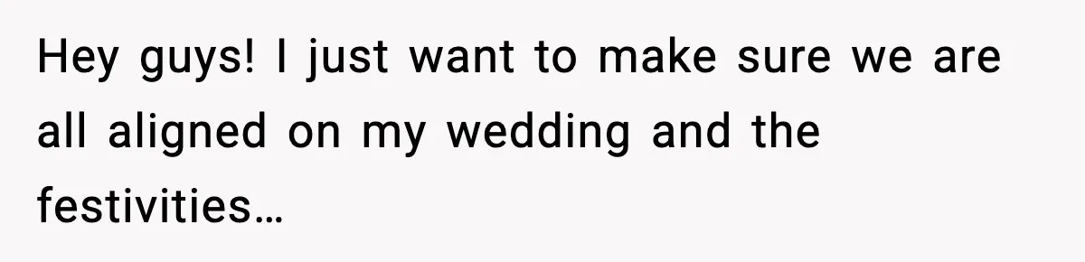 Bride’s Strict “No Kids” Wedding Rules Leave Parents Facing Impossible Choice Hey guys! I just want to make sure we are all aligned on my wedding and the festivities…