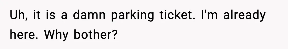 Man Questions Parking Ticket Code, Judge Rules City’s Tickets Invalid Uh, it is a damn parking ticket. I'm already here. Why bother?