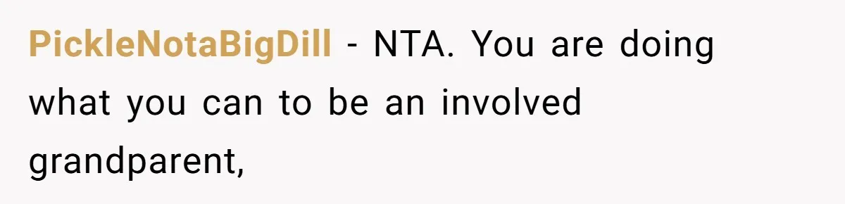 PickleNotaBigDill − NTA. You are doing what you can to be an involved grandparent,