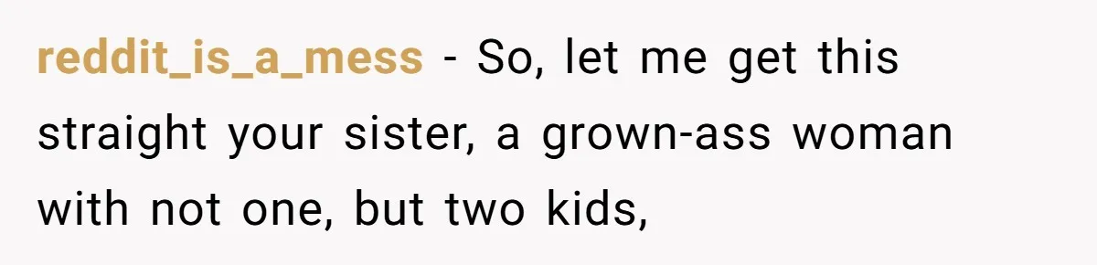 Woman Refuses To Skip Exam For Babysitting, Sister Calls Her Irresponsible For Using Daycare reddit_is_a_mess − So, let me get this straight your sister, a grown-ass woman with not one, but two kids,