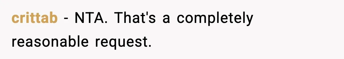 crittab − NTA. That's a completely reasonable request.