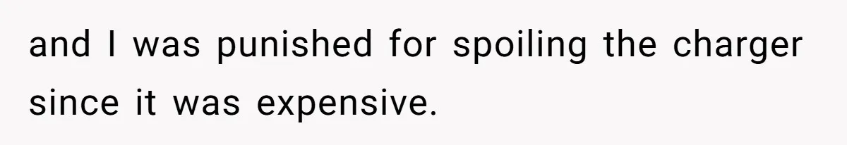and I was punished for spoiling the charger since it was expensive.