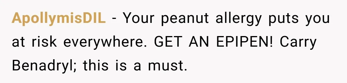 Couple Invades A Fan’s NBA Seats With Bags Of Peanuts, Then Gets Mad When He Calls Them Out ApollymisDIL − Your peanut allergy puts you at risk everywhere. GET AN EPIPEN! Carry Benadryl; this is a must.