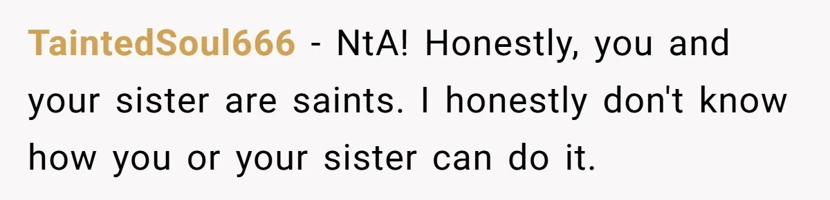 Autistic Brother Keeps Pregnant Sister Awake All Night, Family Says She Overreacted TaintedSoul666 − NtA! Honestly, you and your sister are saints. I honestly don't know how you or your sister can do it.