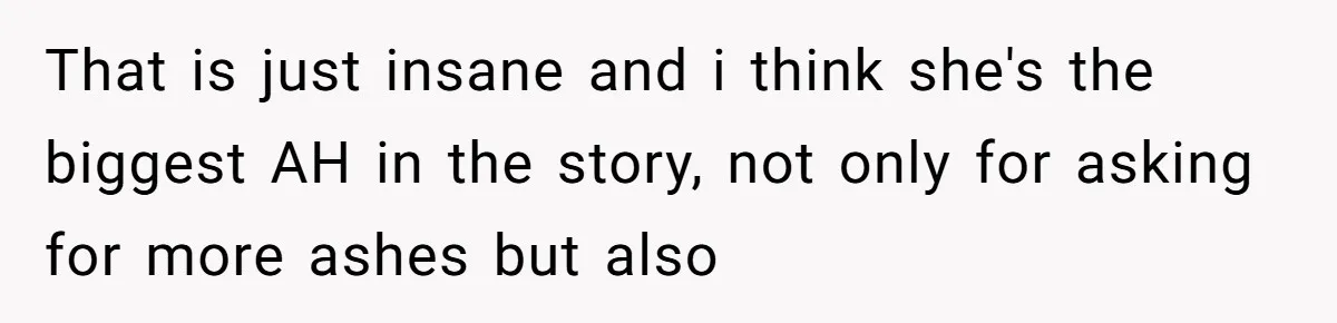 Husband Secretly Gave Away Toddler’s Ashes After Wife Said No, Calls It “Not A Big Deal” That is just insane and i think she's the biggest AH in the story, not only for asking for more ashes but also