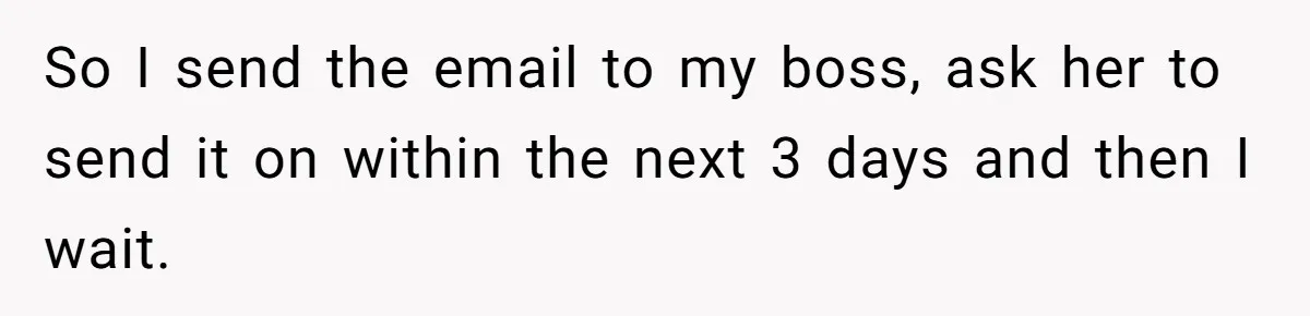 Boss Forbids Employee From Emailing Upper Management, So Her Own Rule Ends Up Exposing Her So I send the email to my boss, ask her to send it on within the next 3 days and then I wait.