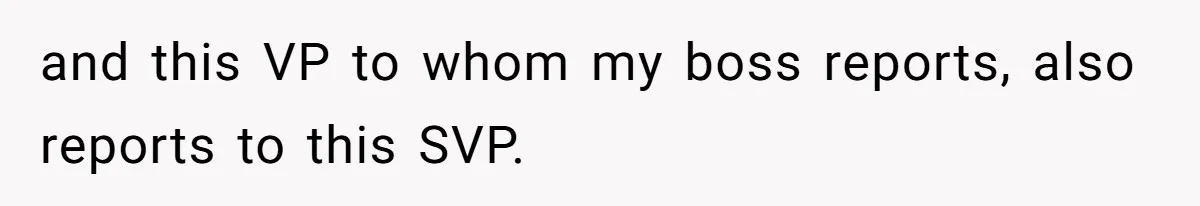 Boss Forbids Employee From Emailing Upper Management, So Her Own Rule Ends Up Exposing Her and this VP to whom my boss reports, also reports to this SVP.