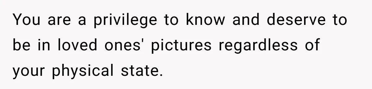 Woman Calls Out Best Friend After Bride Says Her Baby Bump Will “Ruin” Wedding Pictures You are a privilege to know and deserve to be in loved ones' pictures regardless of your physical state.