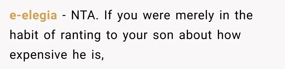 Teen And Dad Calculate Mom’s Child Support Income, She Fires Back With A Brutal Expense Receipt e-elegia − NTA. If you were merely in the habit of ranting to your son about how expensive he is,