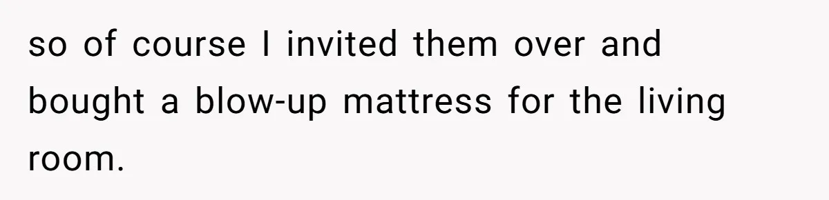 so of course I invited them over and bought a blow-up mattress for the living room.
