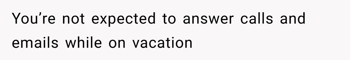Supervisor Refuses To Answer Emails On Beach Vacation, Returns To Office Chaos You’re not expected to answer calls and emails while on vacation