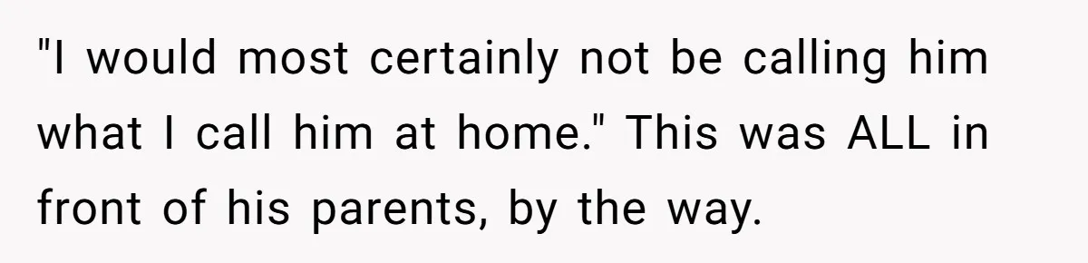 Man Says He Knows Japanese Culture Better, Wife Disagrees Publicly "I would most certainly not be calling him what I call him at home." This was ALL in front of his parents, by the way.