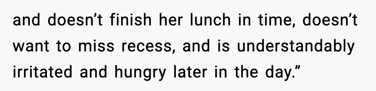 Preschool Teacher Calls Korean Mom’s Lunch “Disgusting,” She Refuses To Change It and doesn’t finish her lunch in time, doesn’t want to miss recess, and is understandably irritated and hungry later in the day.”