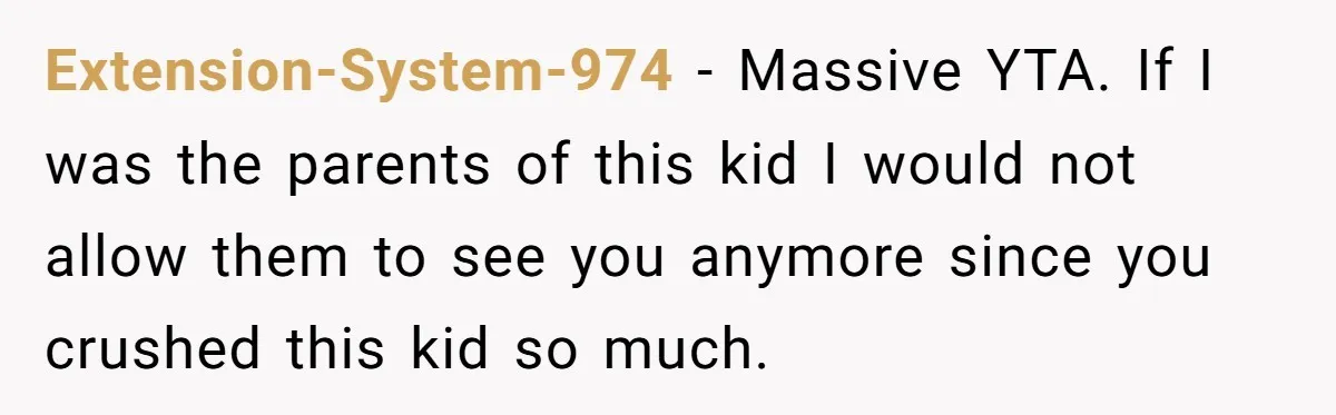 Uncle Risks Being the “Villain” for Love After Meeting a Girl at a Chicken Wing Place Extension-System-974 − Massive YTA. If I was the parents of this kid I would not allow them to see you anymore since you crushed this kid so much.
