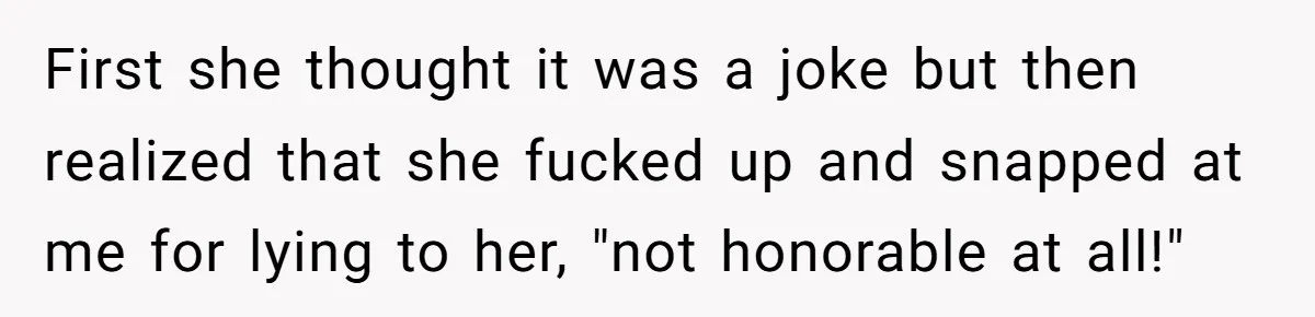 The Delicious Trick: How a Secret Dish Exposed a Sister-in-Law’s Unfair Grudges First she thought it was a joke but then realized that she fucked up and snapped at me for lying to her, "not honorable at all!"