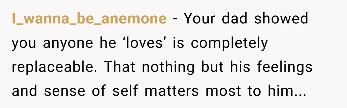 A Teenager Refuses to Apologize for Making His Father Miss a Brother’s Birth I_wanna_be_anemone − Your dad showed you anyone he ‘loves’ is completely replaceable. That nothing but his feelings and sense of self matters most to him...