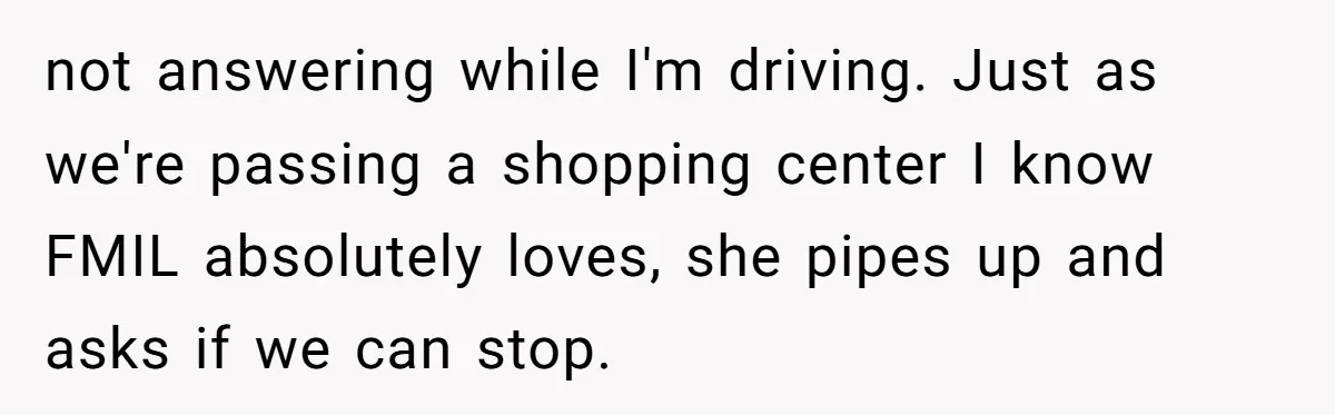 Why an Engagement Ended in a Shopping Center Parking Lot Over a Stolen Identity not answering while I'm driving. Just as we're passing a shopping center I know FMIL absolutely loves, she pipes up and asks if we can stop.