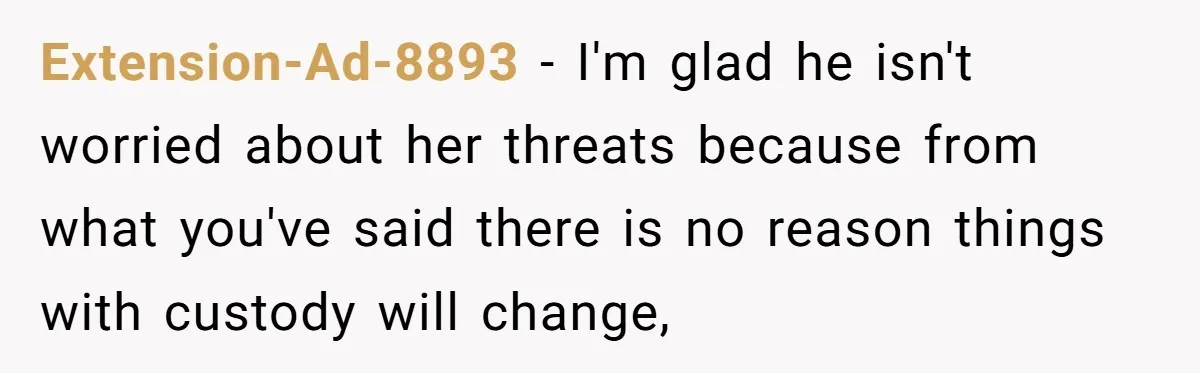 He Finally Asked to Host Christmas, and His Ex Declared War Extension-Ad-8893 − I'm glad he isn't worried about her threats because from what you've said there is no reason things with custody will change,