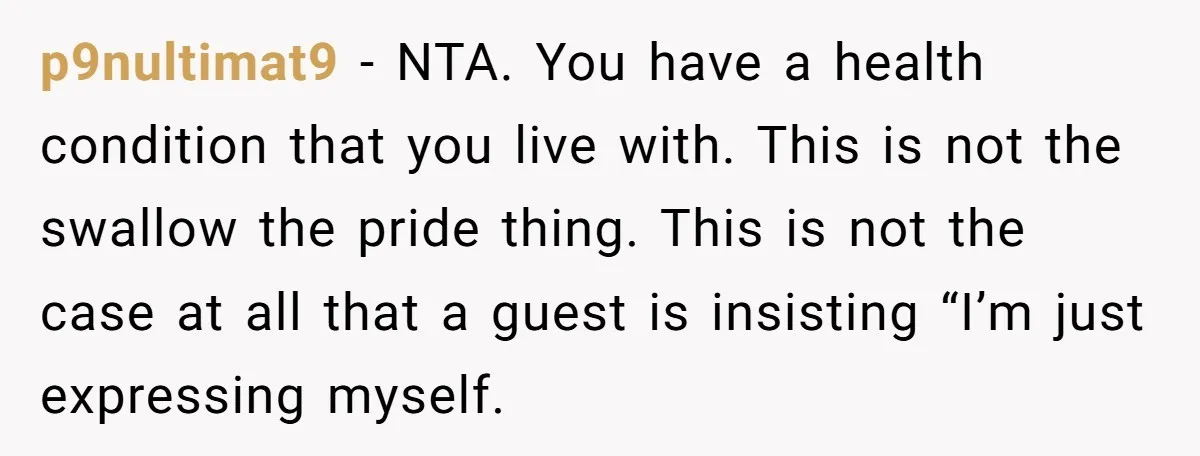 She Was Asked to Hide Her Skin for a Wedding, So She Walked Away Instead p9nultimat9 − NTA. You have a health condition that you live with. This is not the swallow the pride thing. This is not the case at all that a guest...