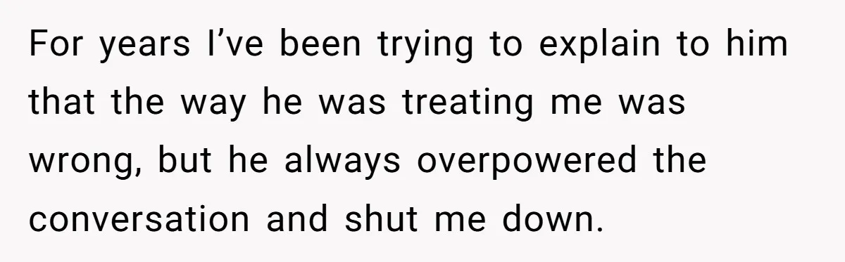 He Only Admitted the Emotional Abuse After Reading an Article, Now She’s Wondering If It’s Too Late For years I’ve been trying to explain to him that the way he was treating me was wrong, but he always overpowered the conversation and shut me down.