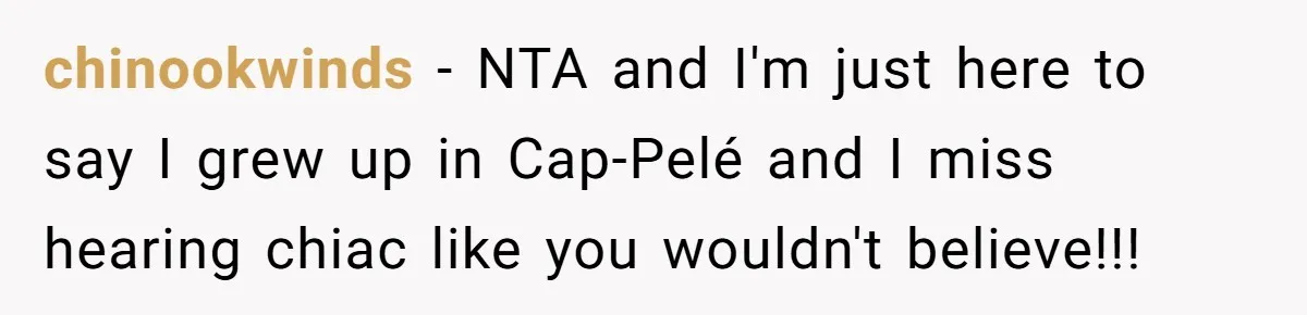 Boyfriend’s Aunt Calls Acadians Uneducated, She Starts Fixing Her Grammar Publicly chinookwinds − NTA and I'm just here to say I grew up in Cap-Pelé and I miss hearing chiac like you wouldn't believe!!!
