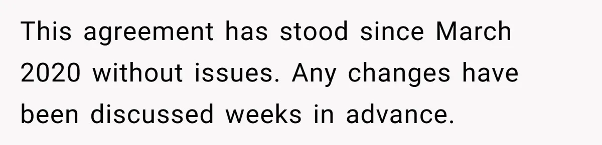 Woman Refuses To Watch Sister-In-Law's Kids Ever Again After She Calls The Cops Over Late Pickup This agreement has stood since March 2020 without issues. Any changes have been discussed weeks in advance.