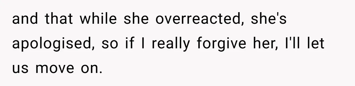 Woman Refuses To Watch Sister-In-Law's Kids Ever Again After She Calls The Cops Over Late Pickup and that while she overreacted, she's apologised, so if I really forgive her, I'll let us move on.