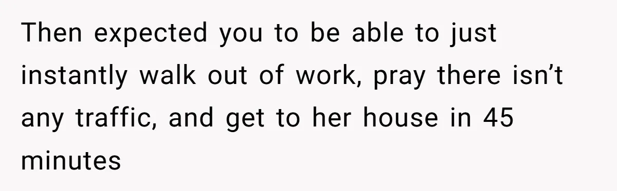 Woman Refuses To Watch Sister-In-Law's Kids Ever Again After She Calls The Cops Over Late Pickup Then expected you to be able to just instantly walk out of work, pray there isn’t any traffic, and get to her house in 45 minutes