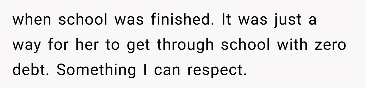 Boyfriend Said He Accepted Her Career, Then Broke Up The Moment He Saw It For Himself when school was finished. It was just a way for her to get through school with zero debt. Something I can respect.