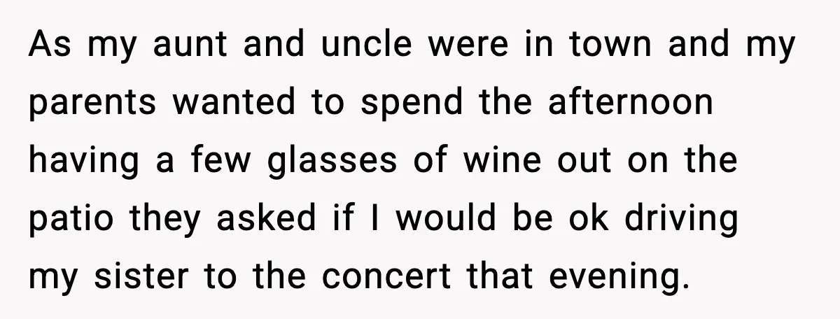 Years of Being a Doormat End With One Word: “No” As my aunt and uncle were in town and my parents wanted to spend the afternoon having a few glasses of wine out on the patio they asked if I...