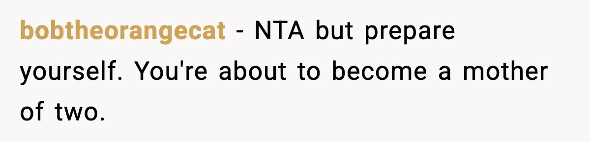Husband Complains About Pregnancy Symptoms, Wife Fires Back In Frustration bobtheorangecat - NTA but prepare yourself. You're about to become a mother of two.