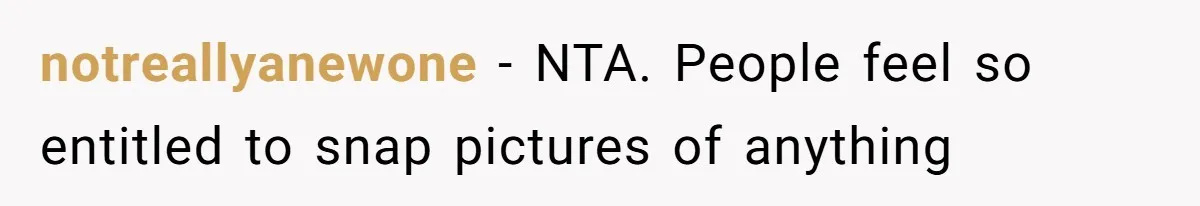 Woman Forces Stranger To Delete Bus Photo After He Snaps Her Seizure Alert Dog notreallyanewone − NTA. People feel so entitled to snap pictures of anything