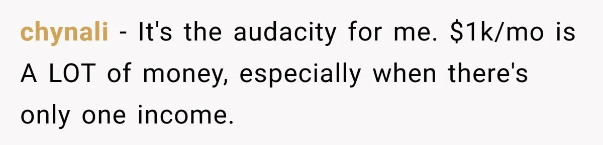 Wife Struggles To Afford Nursery While Unemployed Husband Refuses To Quit $250 Massages chynali − It's the audacity for me. $1k/mo is A LOT of money, especially when there's only one income.