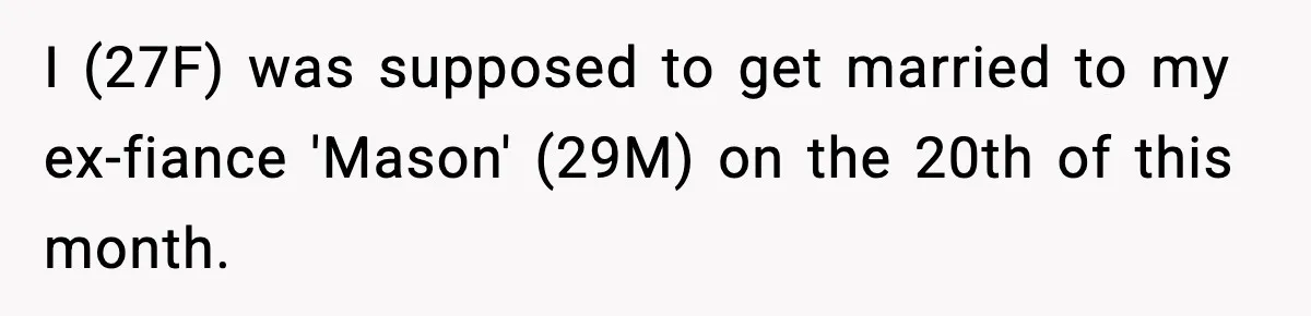 Woman Sells Ex-Fiancé’s Family Heirloom Ring After He Refuses To Help Pay $20K Cancelled Wedding Debt I (27F) was supposed to get married to my ex-fiance 'Mason' (29M) on the 20th of this month.