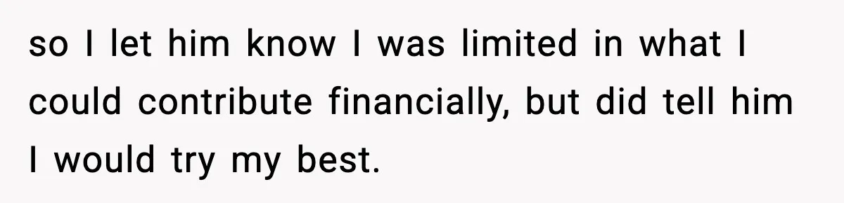 Best Man Skips $300 Gift And Warns Groom About Divorce In Wedding Toast After Bride’s Demands Cross The Line so I let him know I was limited in what I could contribute financially, but did tell him I would try my best.