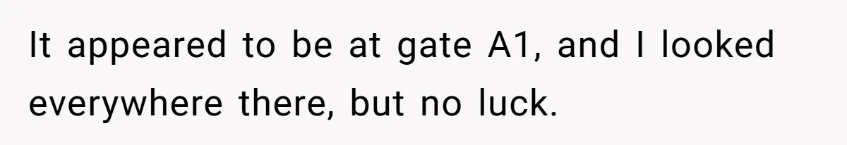 It appeared to be at gate A1, and I looked everywhere there, but no luck.